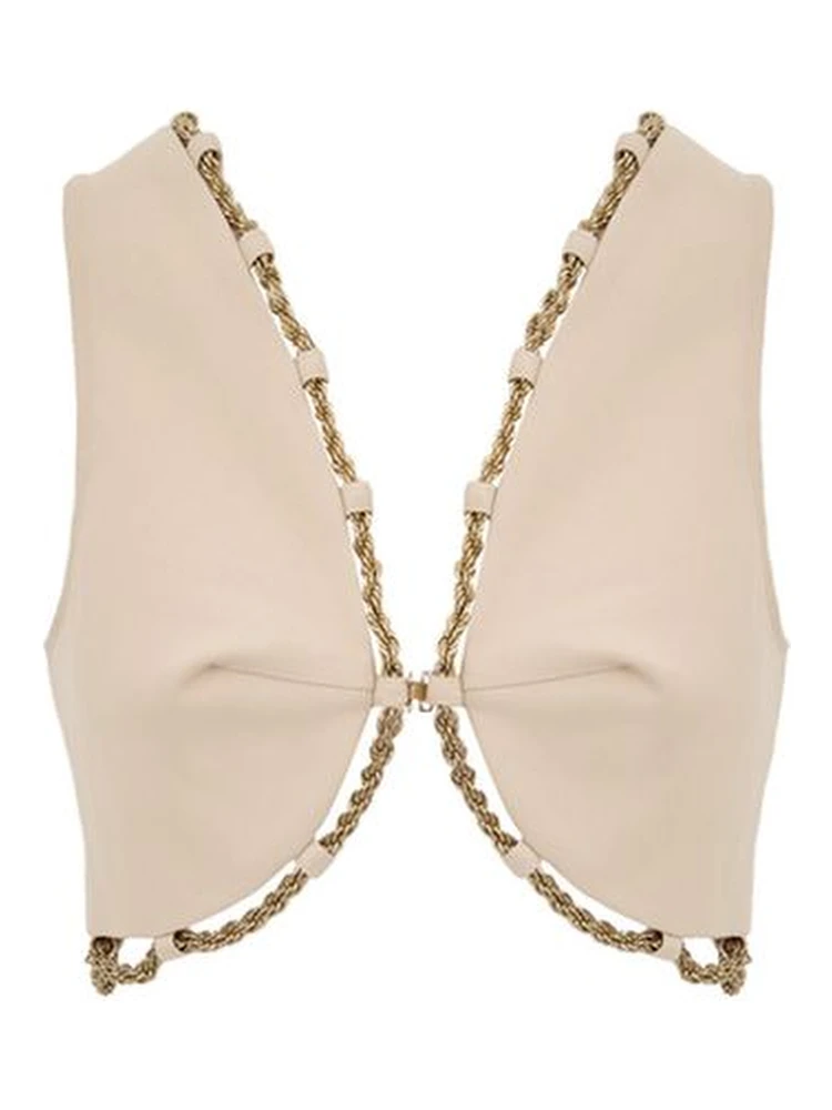 Beige Cotton Waistcoat