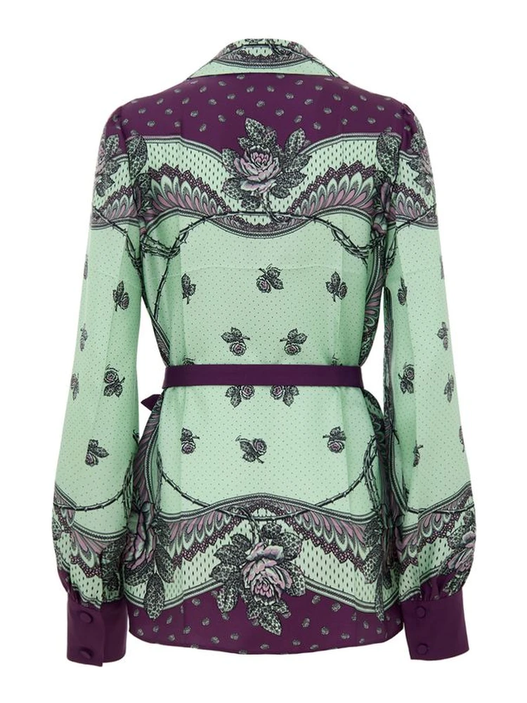 Green Silk Pattern Shirt alternative