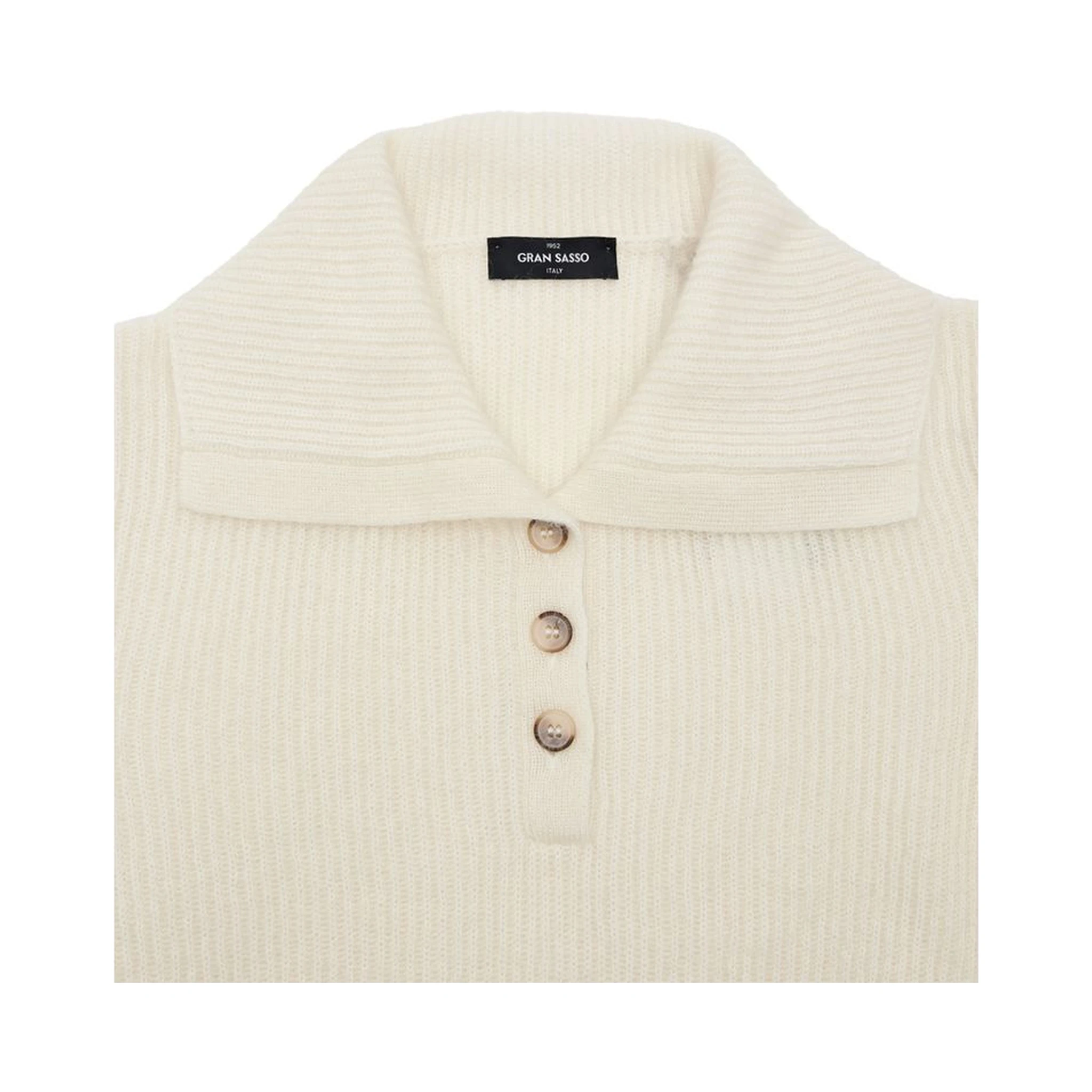 White Wool Polo Shirt