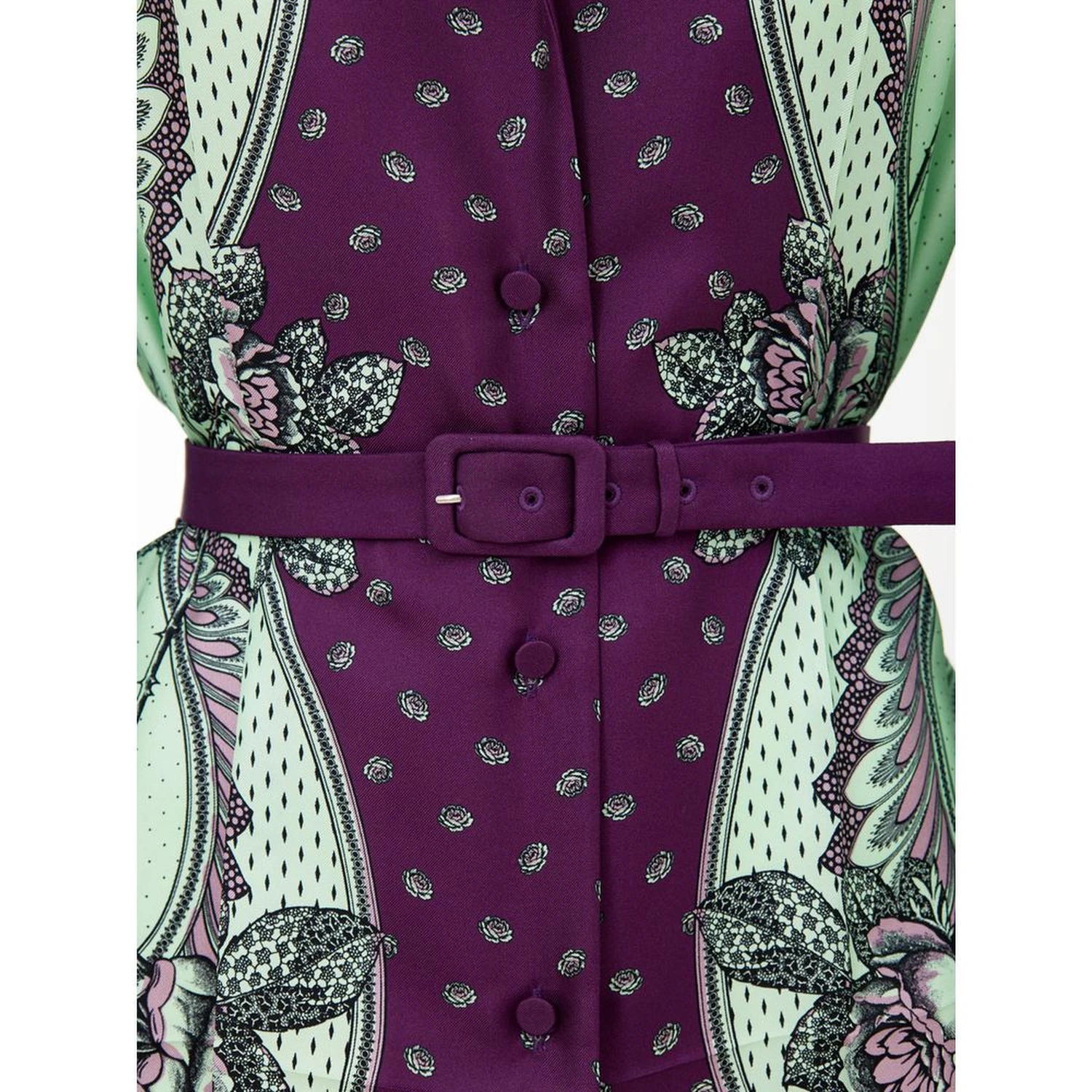Green Silk Pattern Shirt