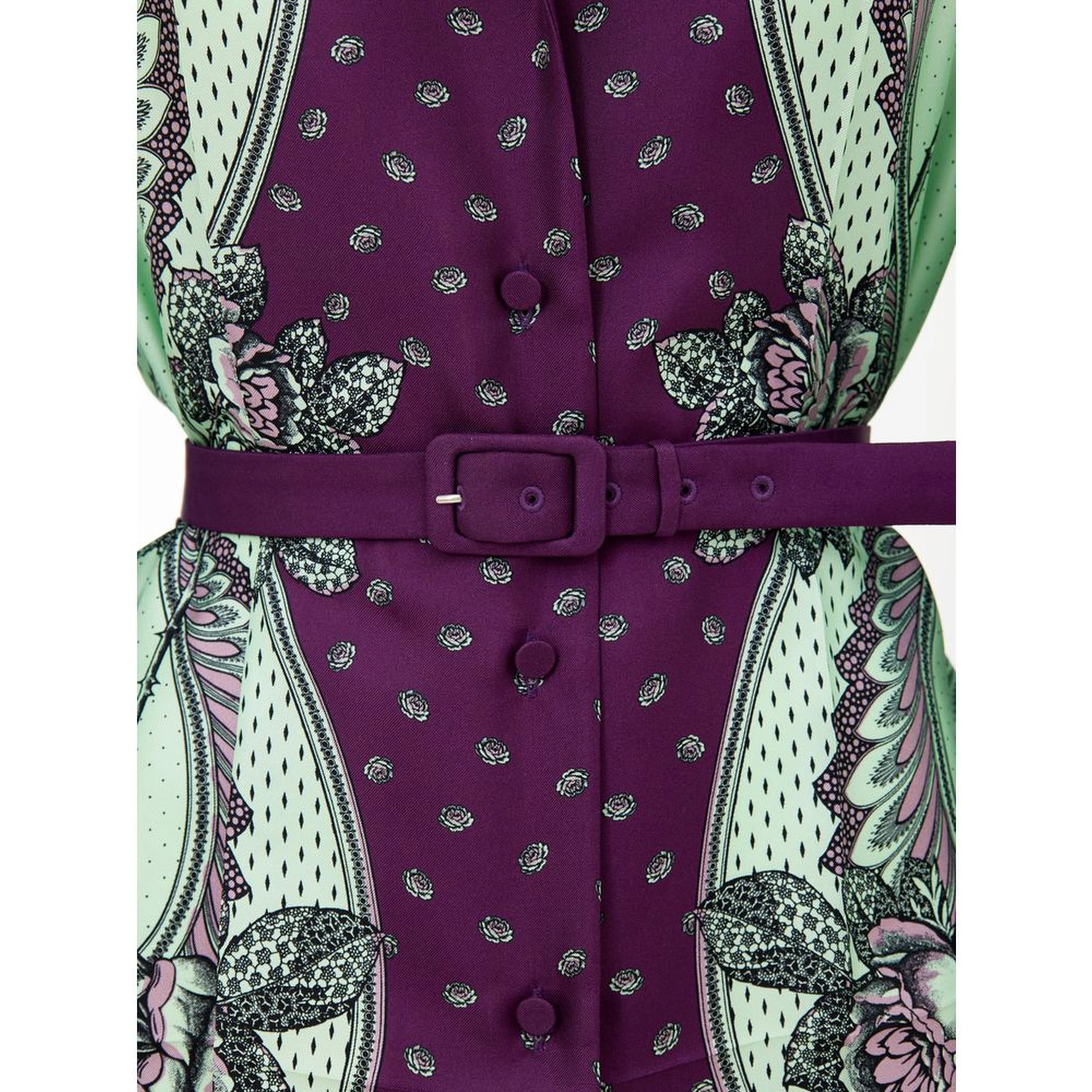 Green Silk Pattern Shirt