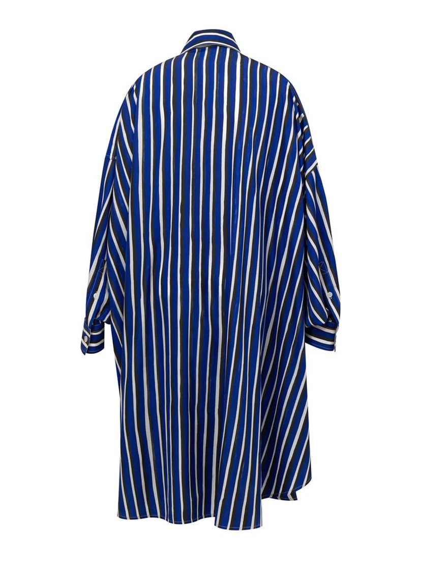 Blue Textile Long Dress