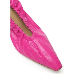 Fuchsia Leather Slippers