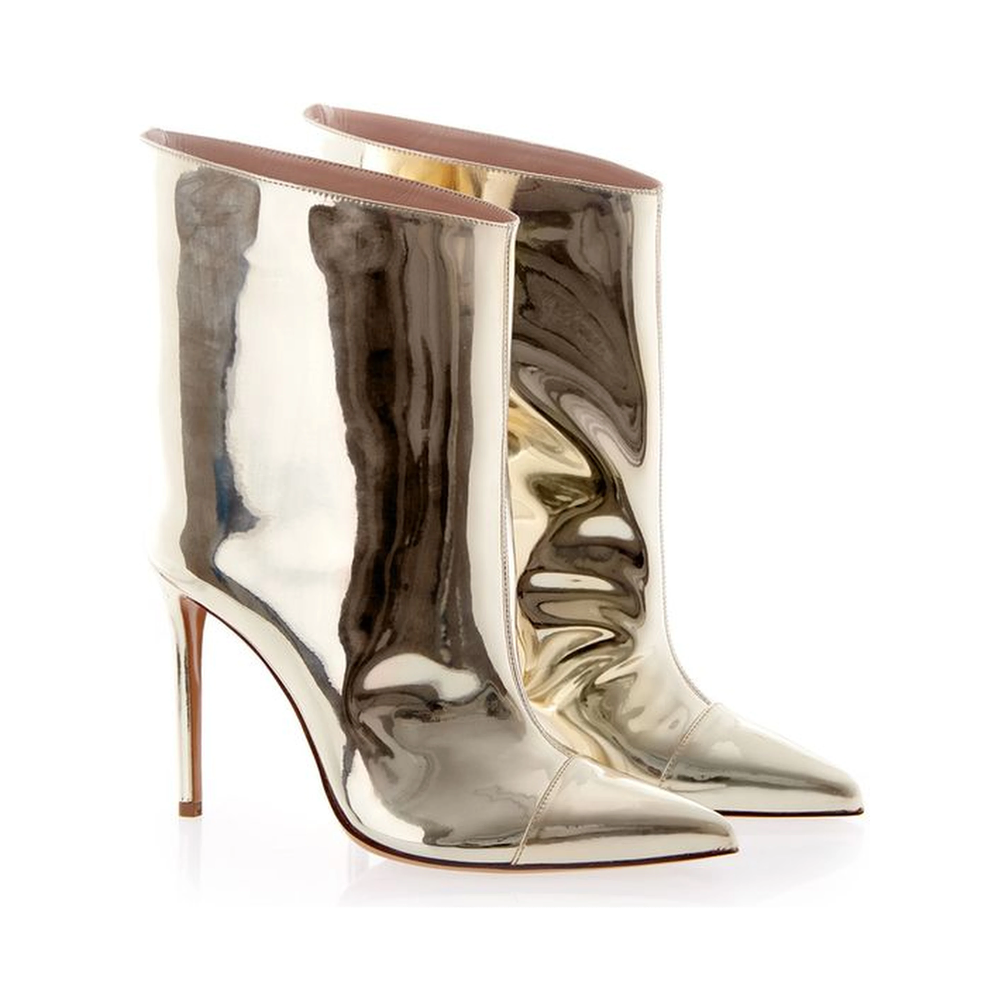 Multicolor Patent Leather Ankle Boots