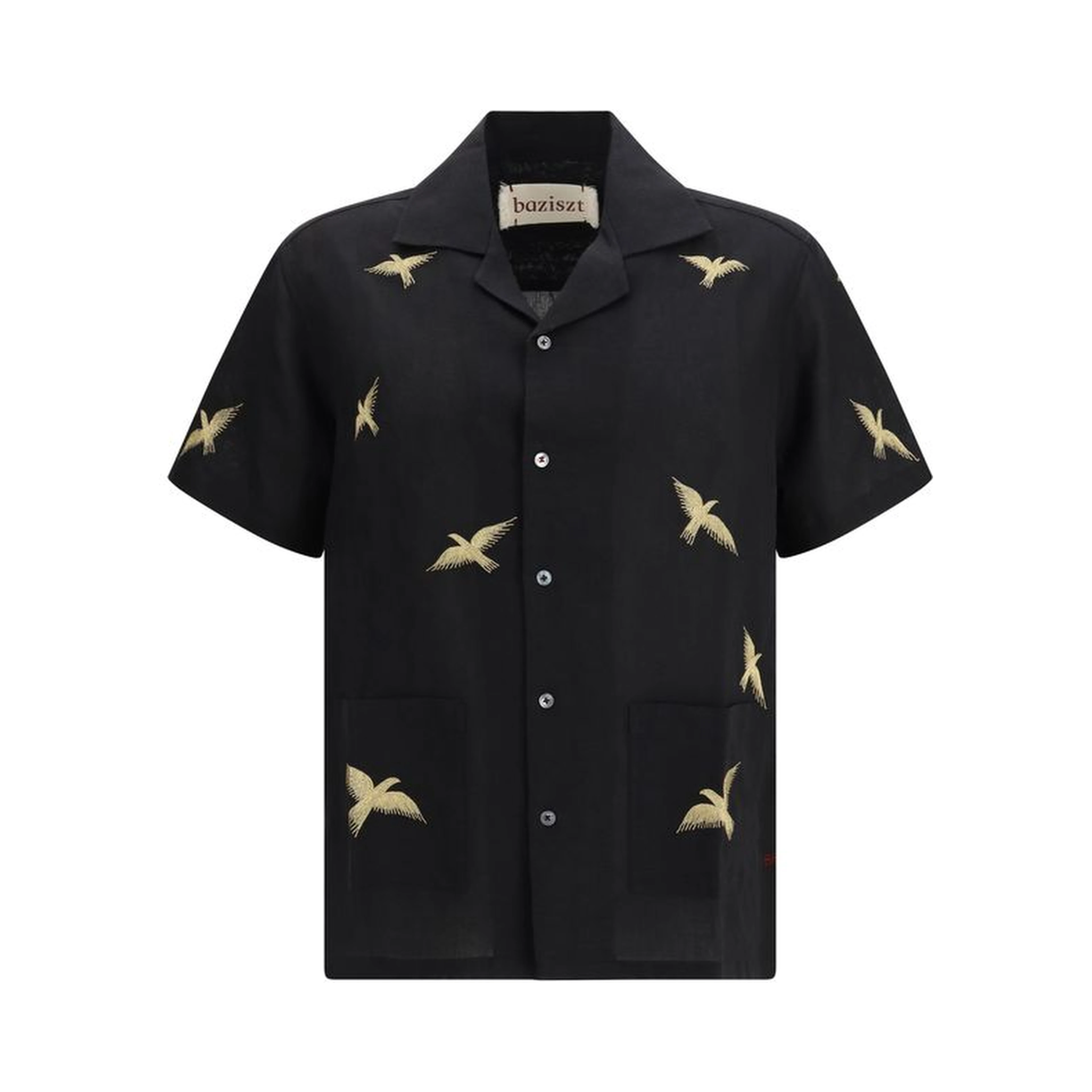 Black Cotton Pattern Shirt