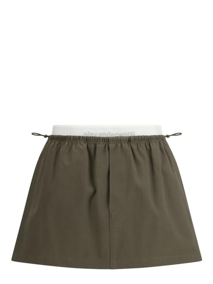 Bicolor Cotton Mini Skirt