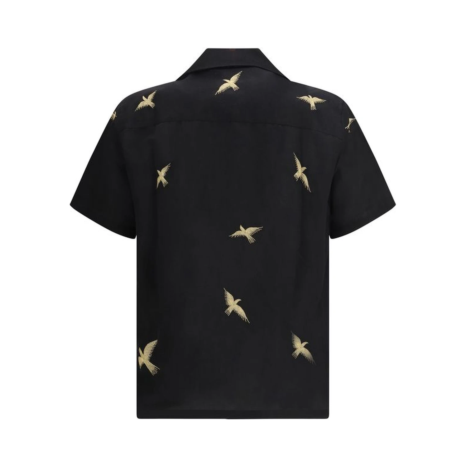 Black Cotton Pattern Shirt