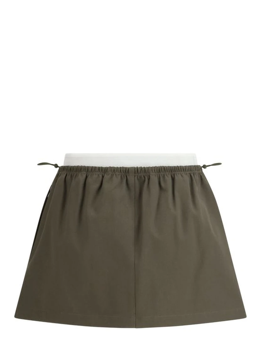 Bicolor Cotton Mini Skirt