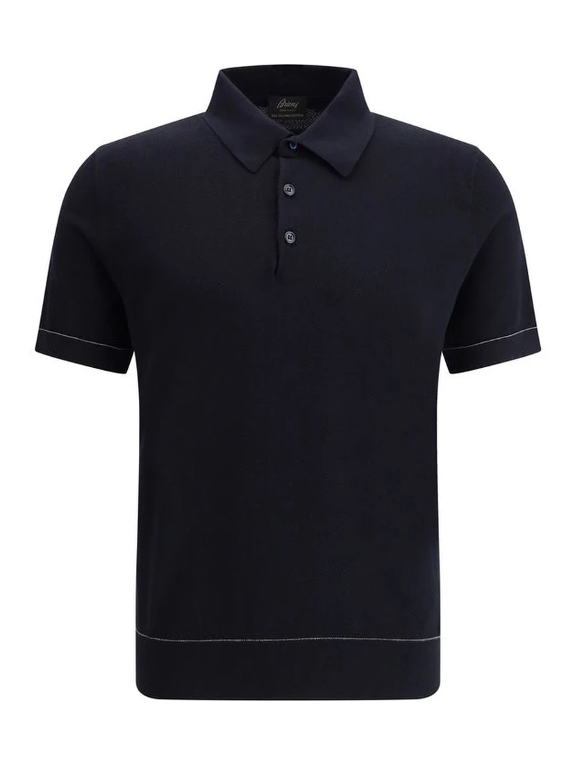 Black Cotton Polo Shirt