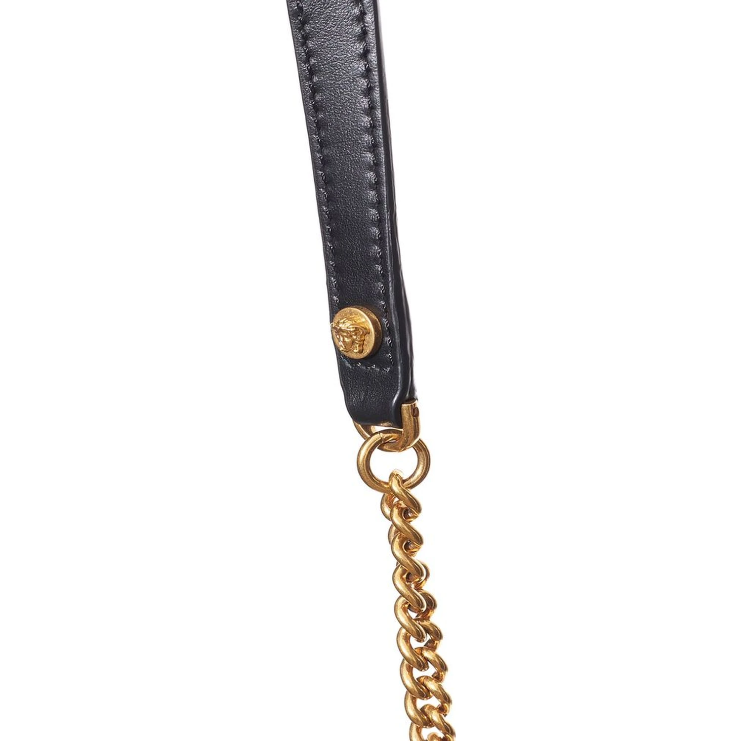 Black And White Leather And Textile Shoulder Bag