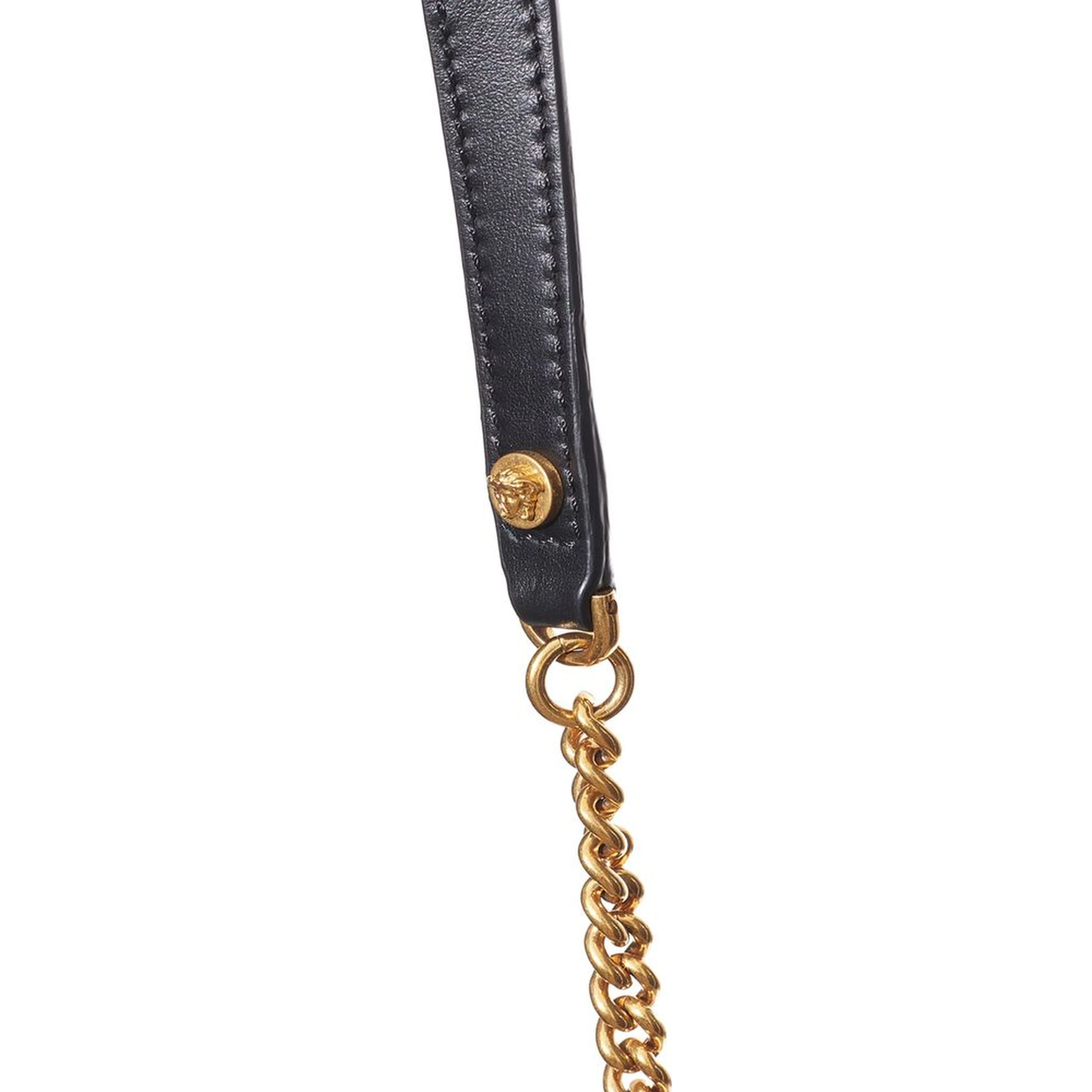 Black And White Leather And Textile Shoulder Bag