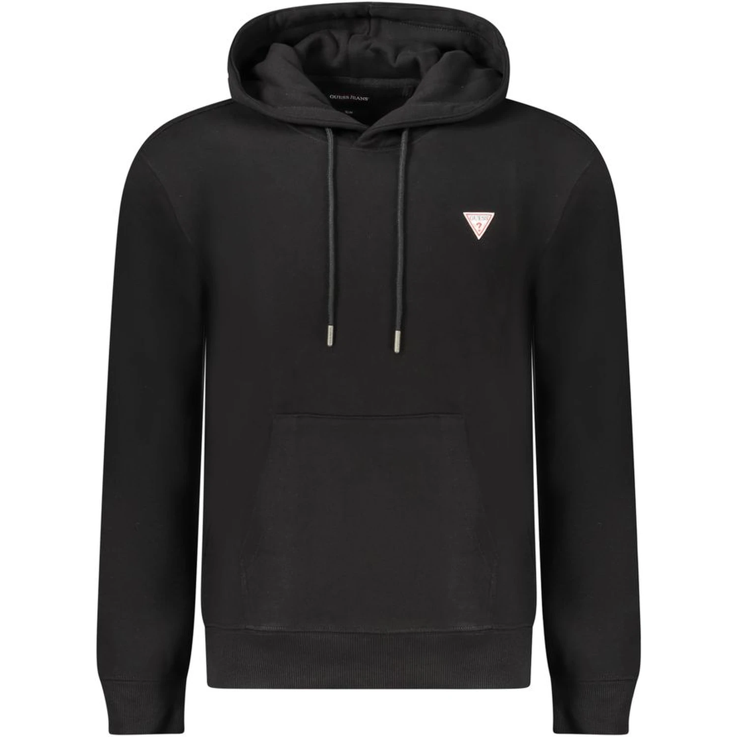 Black Cotton Men Sweatshirt Slim Fit Hooded