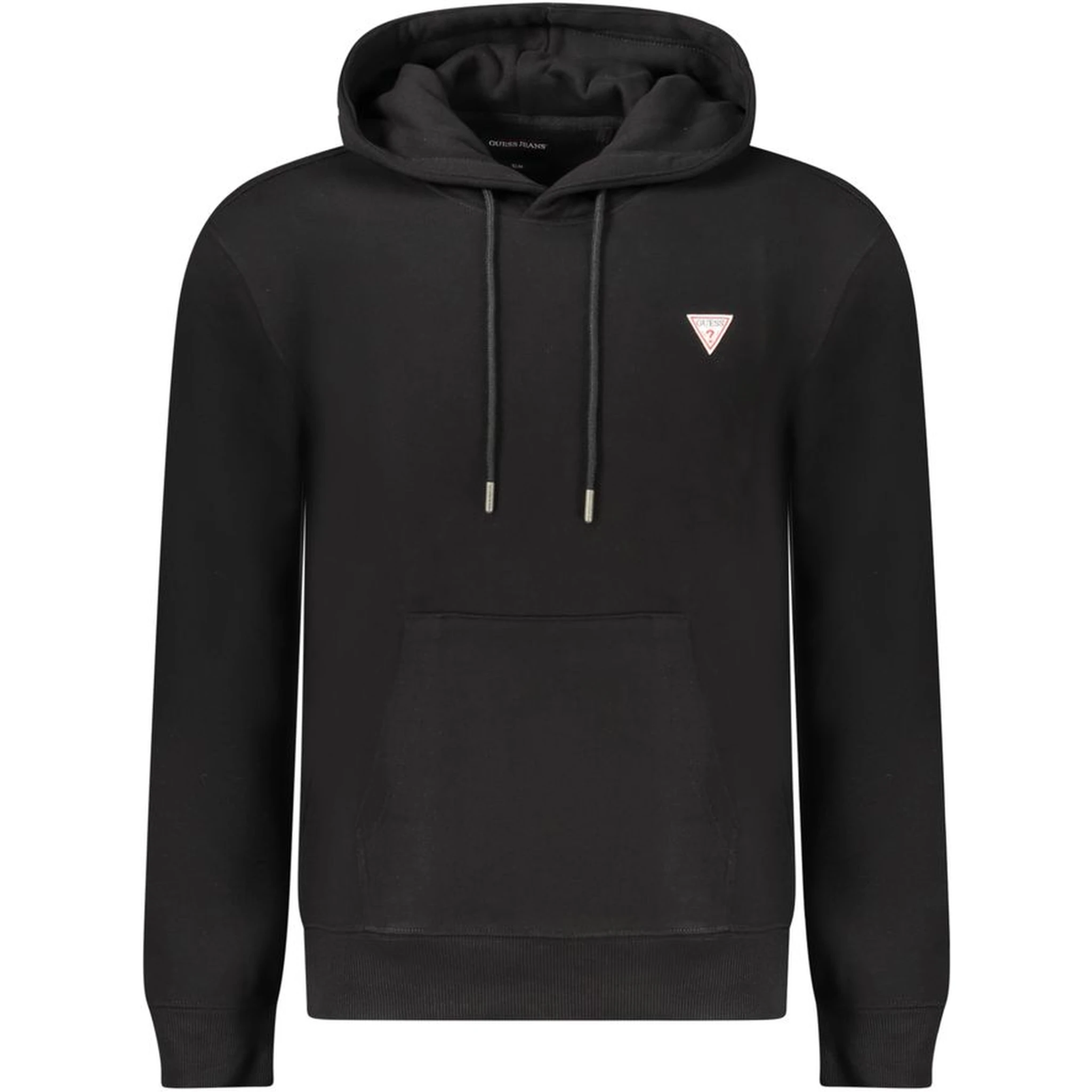 Black Cotton Men Sweatshirt Slim Fit Hooded