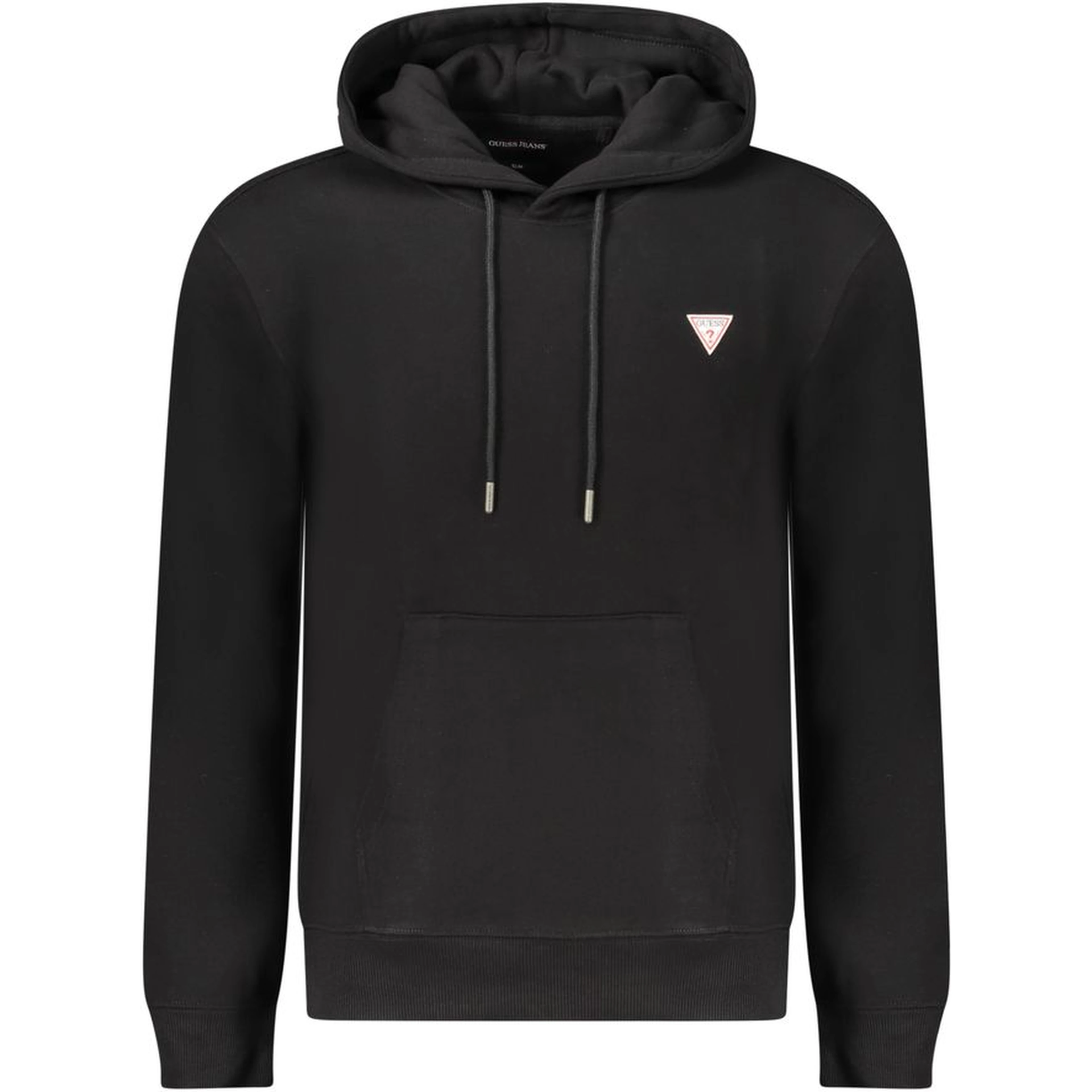 Black Cotton Men Sweatshirt Slim Fit Hooded