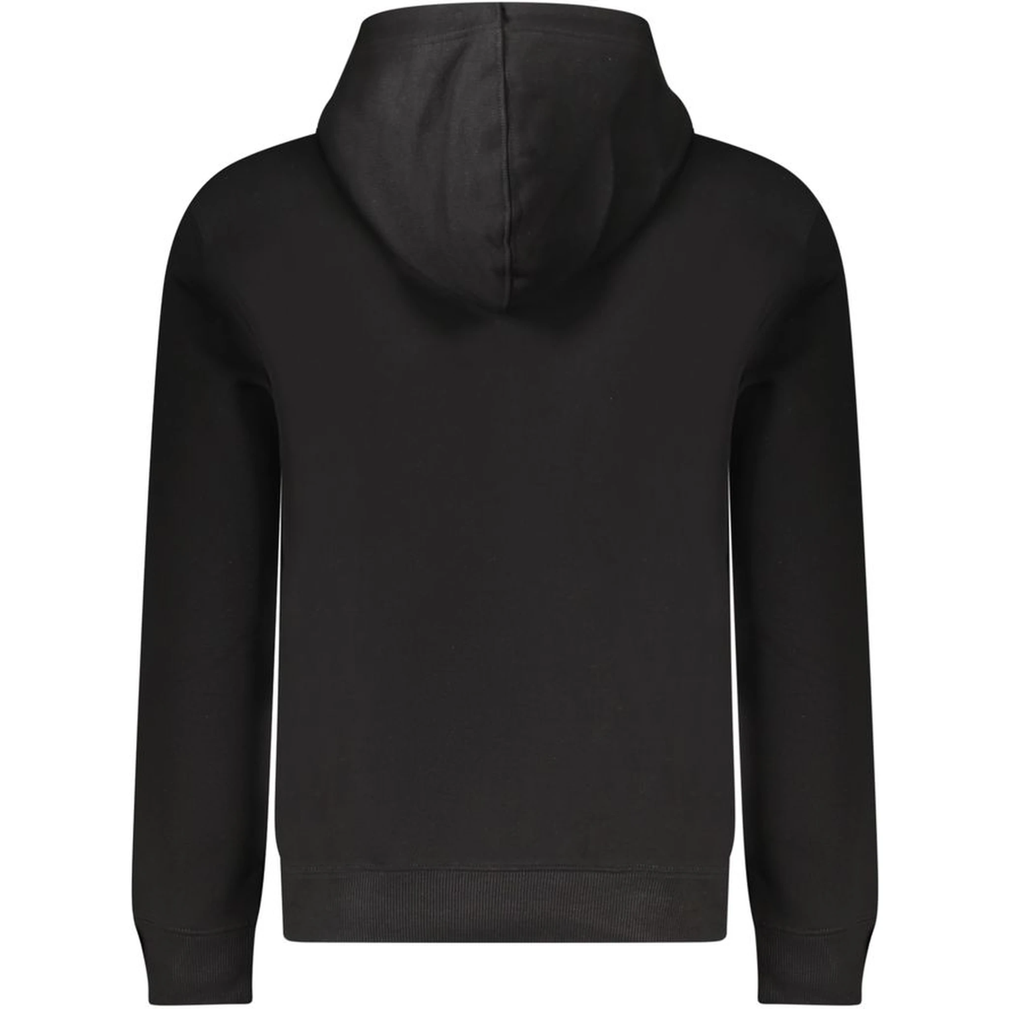 Black Cotton Men Sweatshirt Slim Fit Hooded