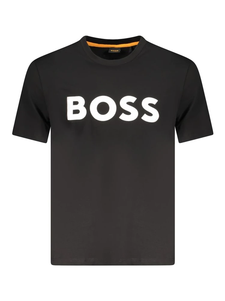 Black Cotton Men T-Shirt