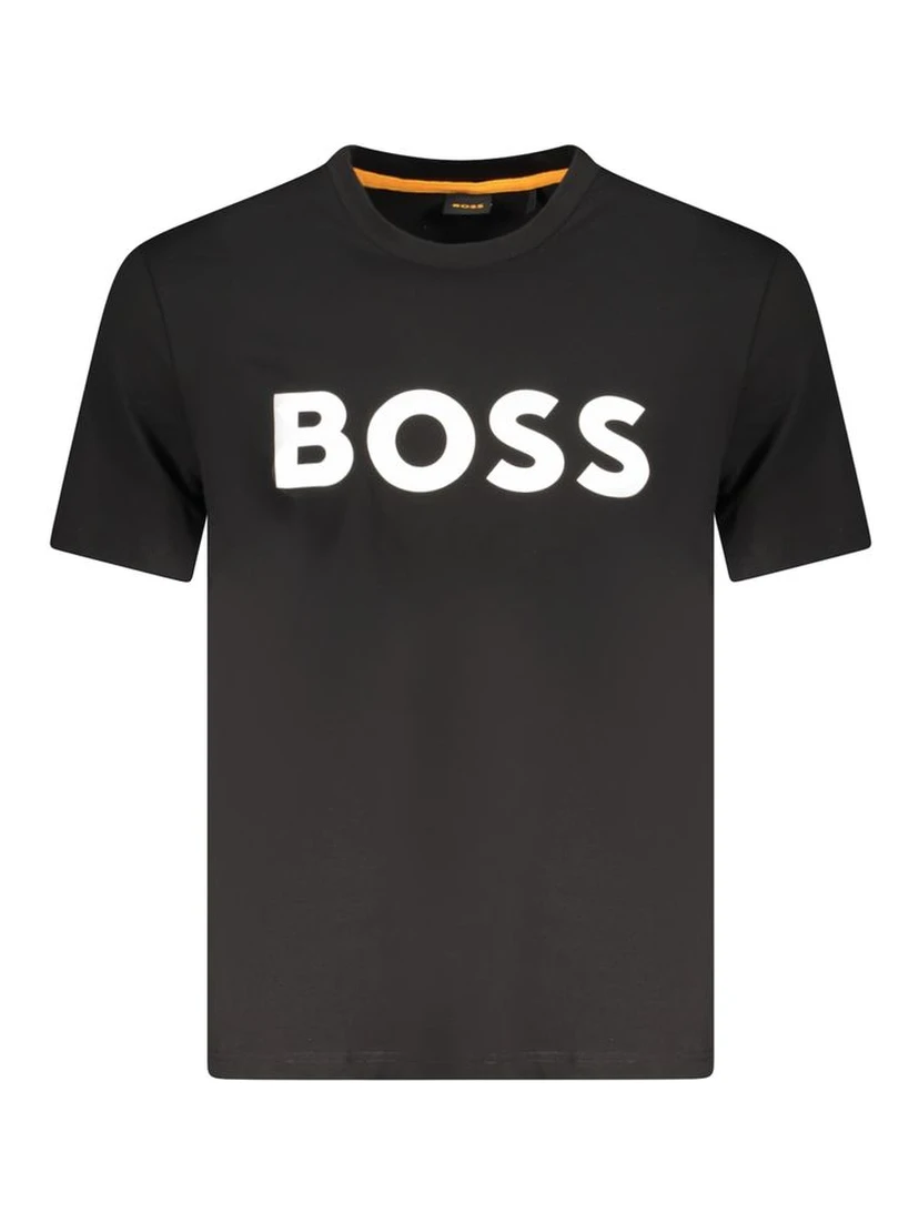 Black Cotton Men T-Shirt