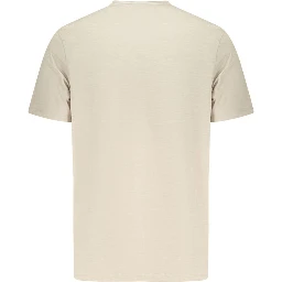 Beige Cotton Men T-Shirt