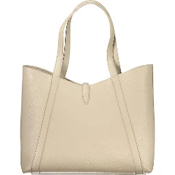 Beige Leather Women Handbag