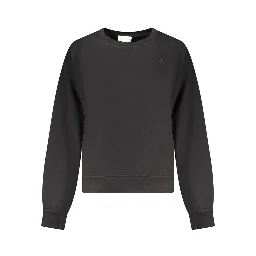 Black Cotton Women Sweatshirt