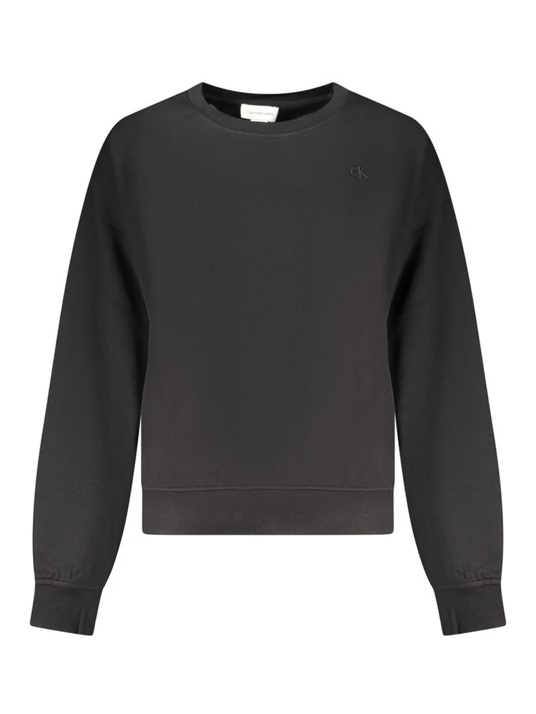 Black Cotton Women Sweatshirt