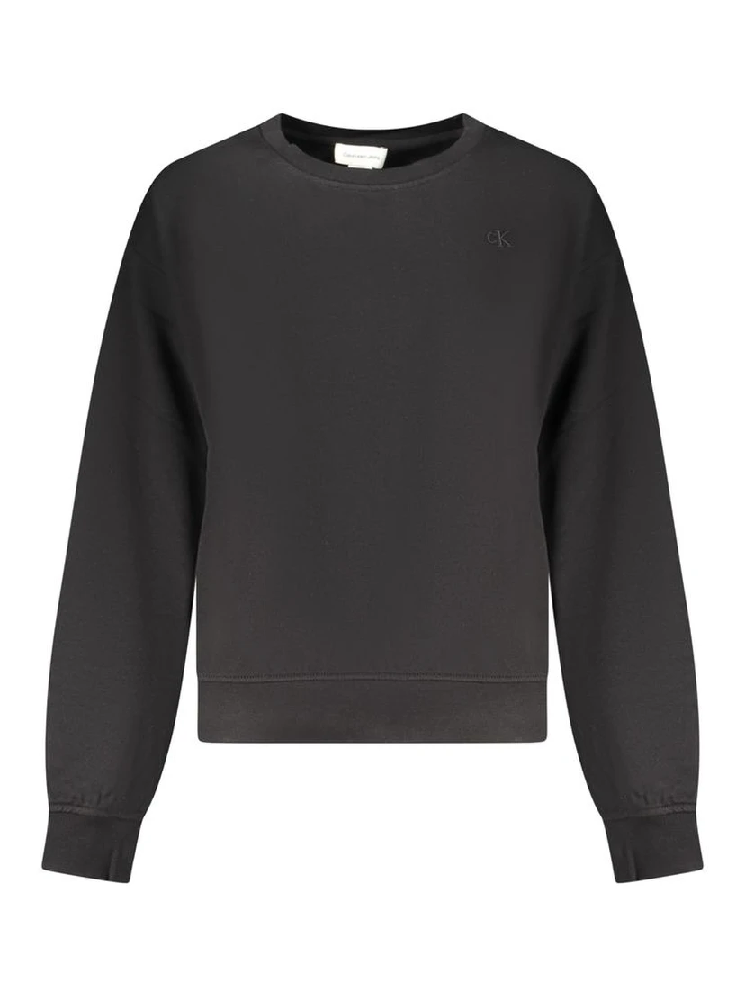 Black Cotton Women Sweatshirt
