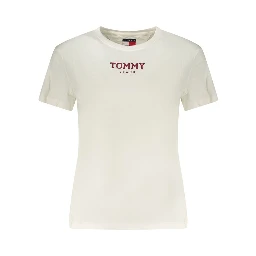 White Cotton Women T-Shirt