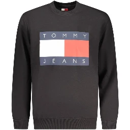 Black Cotton Men Sweatshirt