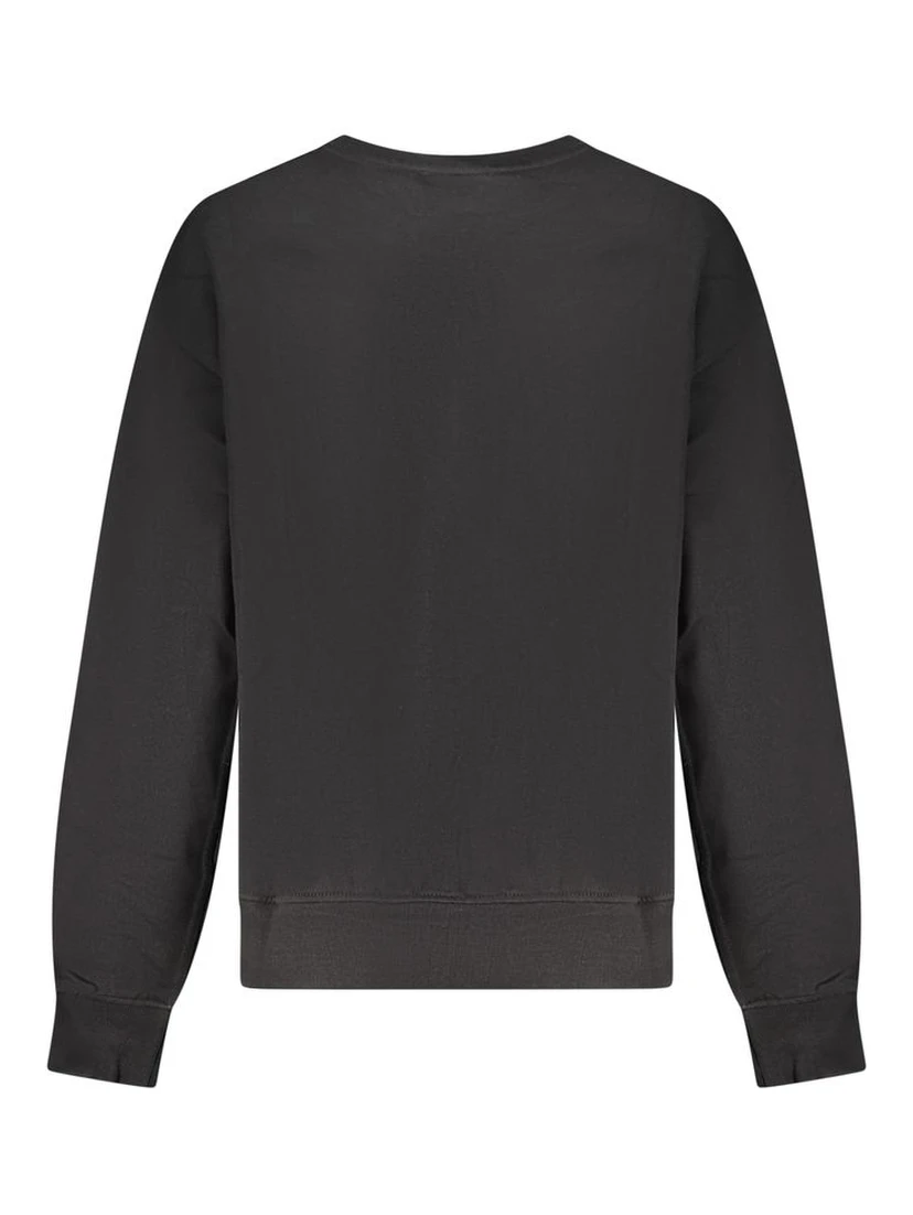 Black Cotton Women Sweatshirt