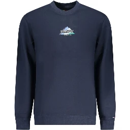 Blue Cotton Men Sweatshirt