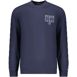 Blue Cotton Men Sweatshirt