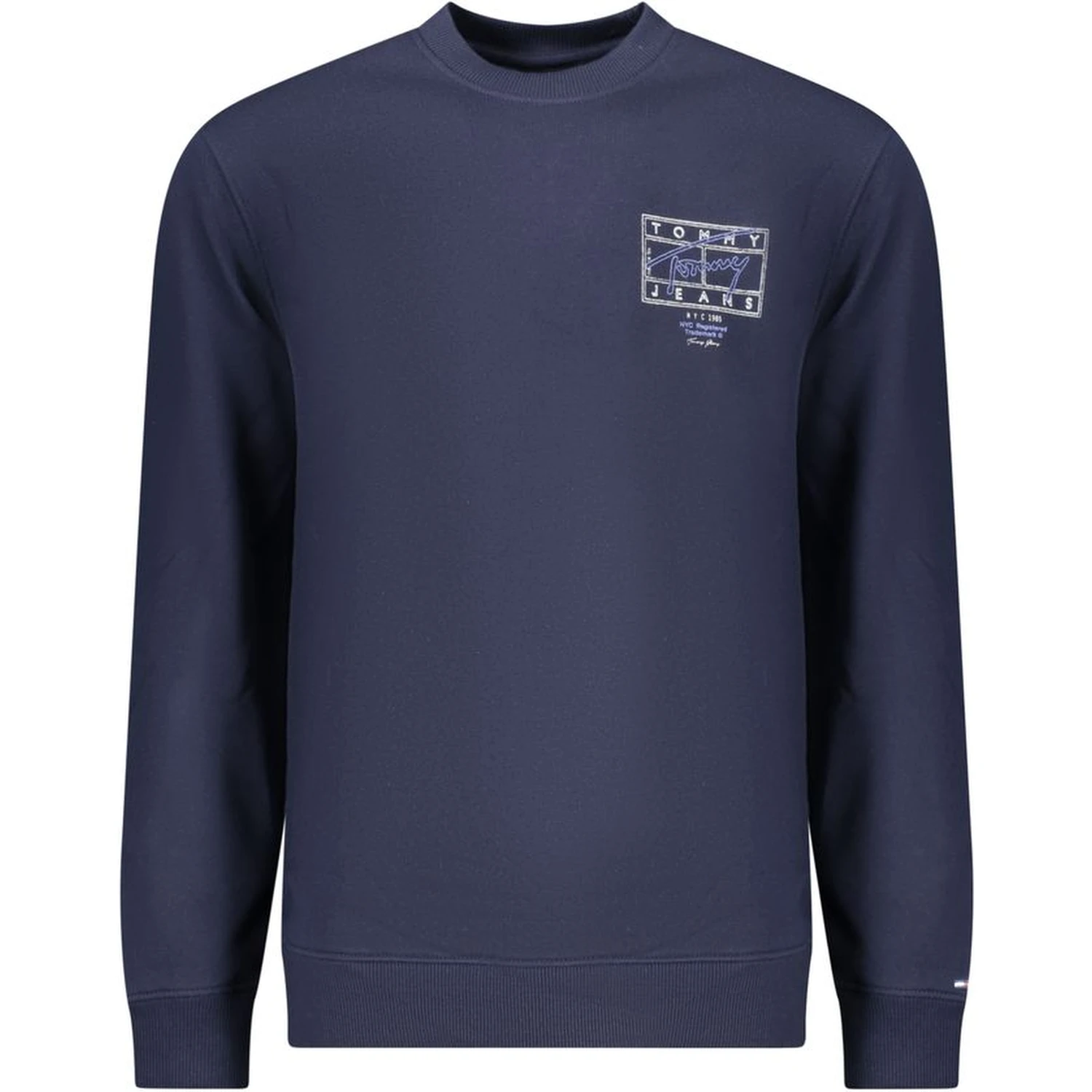 Blue Cotton Men Sweatshirt