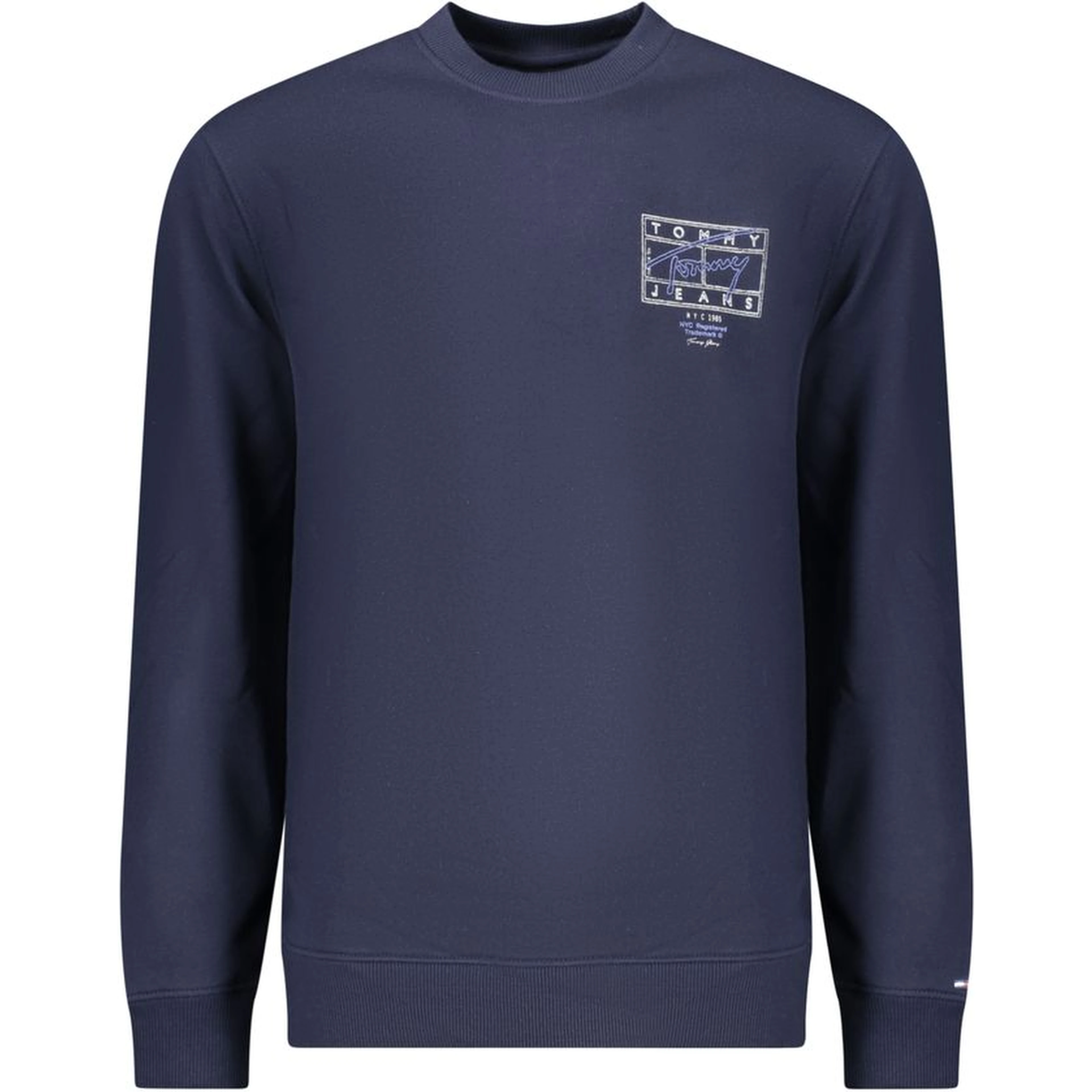 Blue Cotton Men Sweatshirt