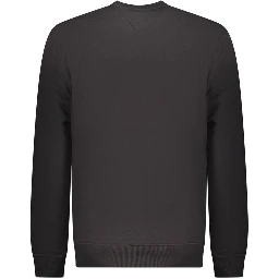 Black Cotton Men Sweatshirt