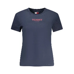 Blue Cotton Women T-Shirt