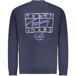 Blue Cotton Men Sweatshirt