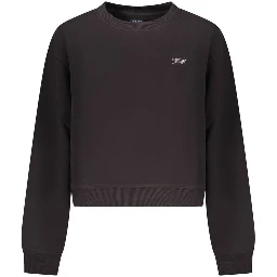 Black Cotton Women Sweatshirt