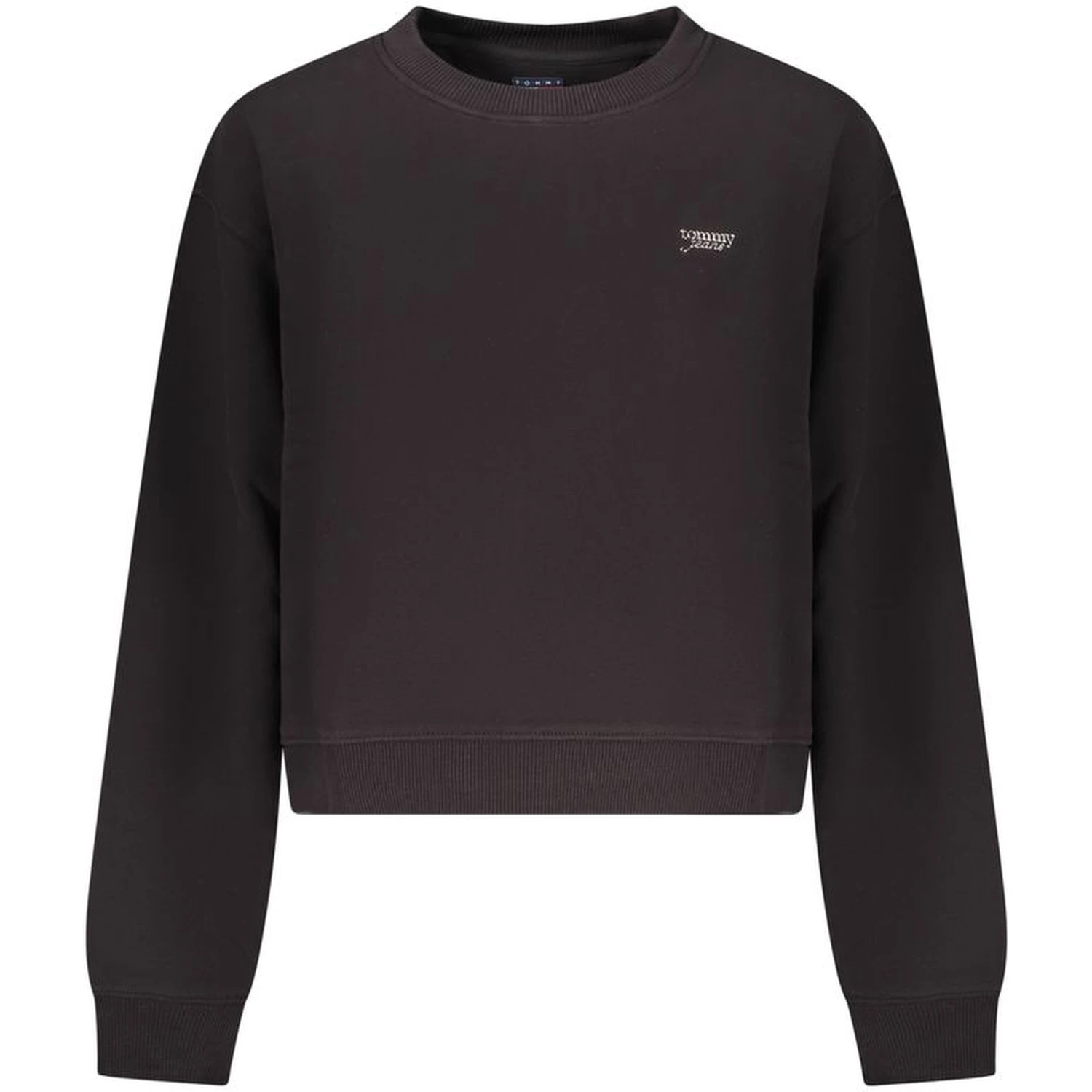 Black Cotton Women Sweatshirt