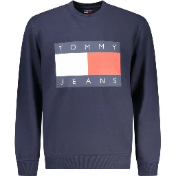 Blue Cotton Men Sweatshirt