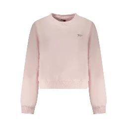 Pink Cotton Women Sweatshirt