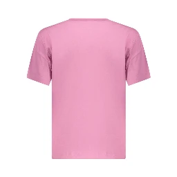 Pink Cotton Women T-Shirt