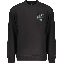 Black Cotton Men Sweatshirt