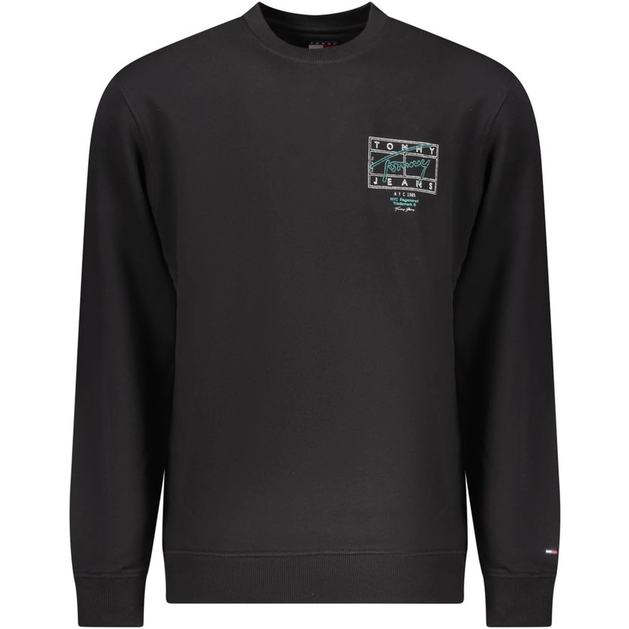 Black Cotton Men Sweatshirt