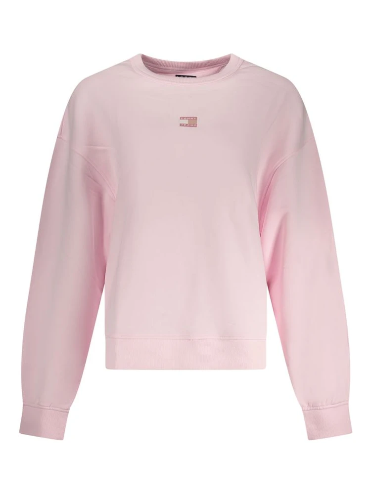 Pink Cotton Women Sweatshirt