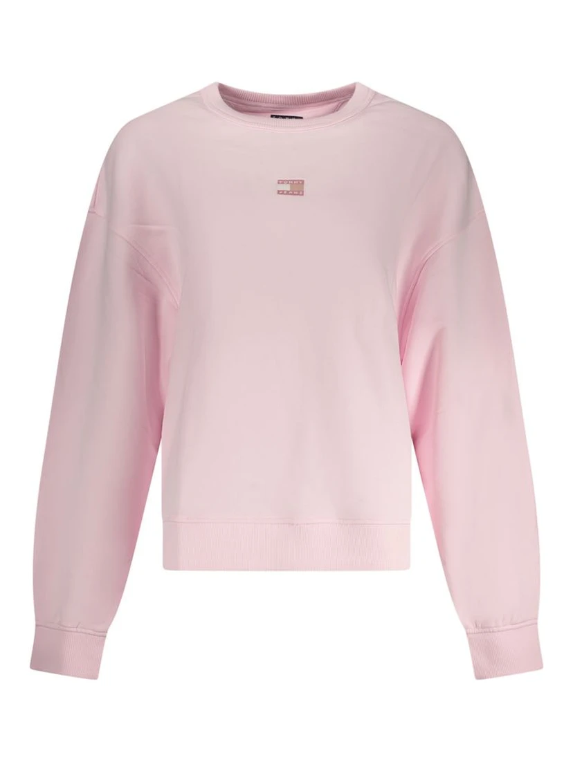 Pink Cotton Women Sweatshirt