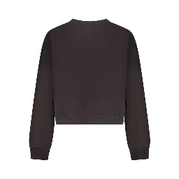 Black Cotton Women Sweatshirt