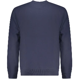 Blue Cotton Men Sweatshirt