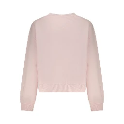 Pink Cotton Women Sweatshirt