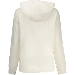 White Cotton Women Sweatshirt