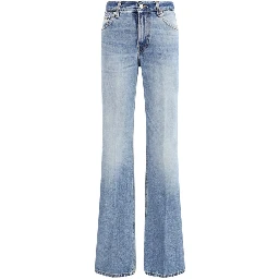 Light Blue Cotton Flared Jeans